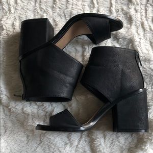 Black heeled sandals